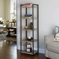 Household Essentials Jamestown 5 Shelf Narrow Bookshelf