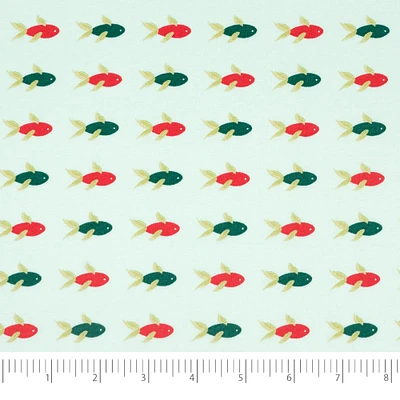 SINGER Denise Palmer Aqua Fish Cotton Fabric