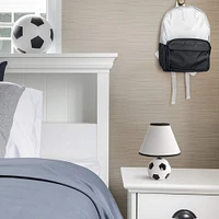 Simple Designs™ 11.5" Soccer Ball Base Table Lamp with White Shade Black Trim