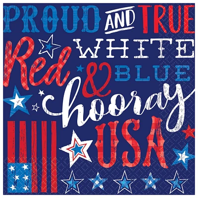 Patriotic Proud & True Lunch Napkins, 72ct.