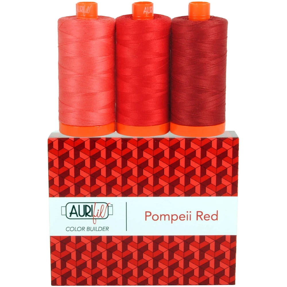 Aurifil™ 50wt Pompeii Red Cotton Color Builder Thread Collection