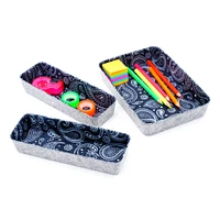 Welaxy Felt 3 Piece Paisley Drawer Organizer Set