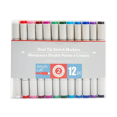 6 Packs: 12 ct. (72 total) Dual Tip Jewel Tone Sketch Markers by Artist's Loft™