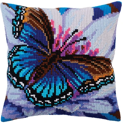 RTO Collection D'Art Volatic Turquoise Stamped Needlepoint Cushion