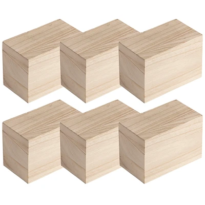 6 Pack: 6.5" Wood Recipe Box by Make Market®