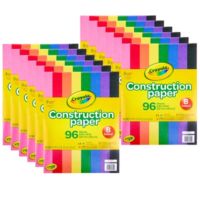 Crayola® 9" x 12" Construction Paper, 12 Packs of 96 Sheets
