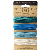 12 Packs: 4 ct. (48 total) Hemptique® 20lb. Aquamarine Hemp Crafter's Cords