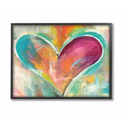 Stupell Industries Abstract Colorful Heart with Black Frame Wall Accent