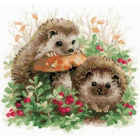 RIOLIS Hedgehogs In Lingonberries Counted Cross Stitch Kit