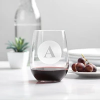 Hortense B. Hewitt Co. Circle Monogram Stemless Wine Glass