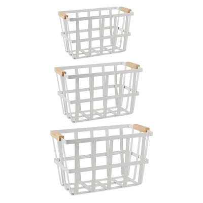 DII® White Metal Urban Modern Basket Set