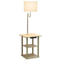 Simple Designs 57" 2 Tier Floor Lamp with USB & Outlet