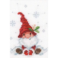 Vervaco Christmas Gnomes Counted Cross Stitch Greeting Card Kit