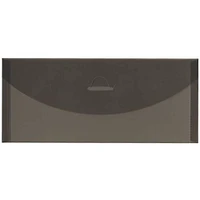 JAM Paper Smoke Gray Plastic Tuck Flap Closure 4.25" x 9.75" Envelopes, 12ct.