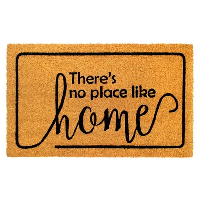 RugSmith Black There's No Place Like Home Machine Tufted Coir Doormat