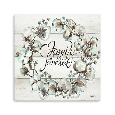 Cotton Boll Family Wreath Canvas Giclee