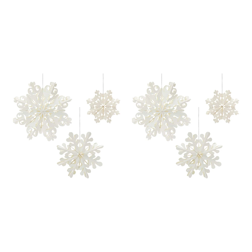 Cream Paper Snowflake Ornament Set