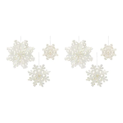 Cream Paper Snowflake Ornament Set