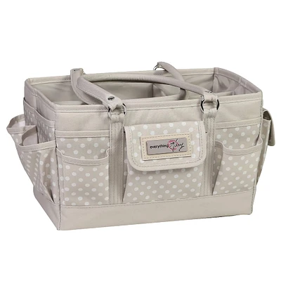 Everything Mary Tan Dot Deluxe Store & Tote Craft Organizer