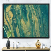 Designart - Emerald Green and Gold Marble