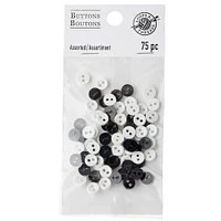 12 Packs: 75 ct. (900 total) Favorite Findings™ 1/4" Black & White Buttons