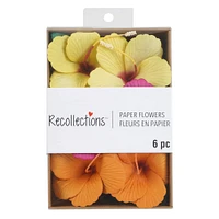 Yellow, Pink & Orange Hibiscus Paper Flowers by Recollections™, 6ct.