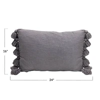 Blue Lumbar Pillow with Tassels