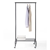 SunnyPoint Rolling Garment Rack with 1-Tier Lower Shelf