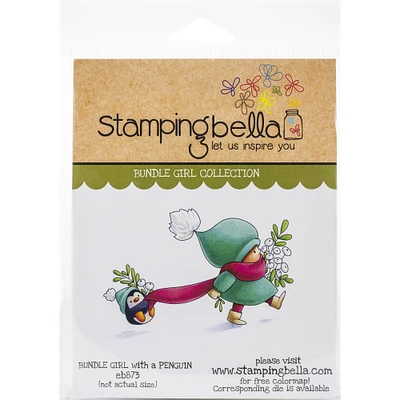 Stamping Bella Bundle Girl with Penguin Cling Stamps