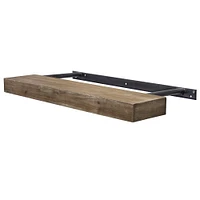 Walnut Brown Rustic Wood Floating Wall Shelf