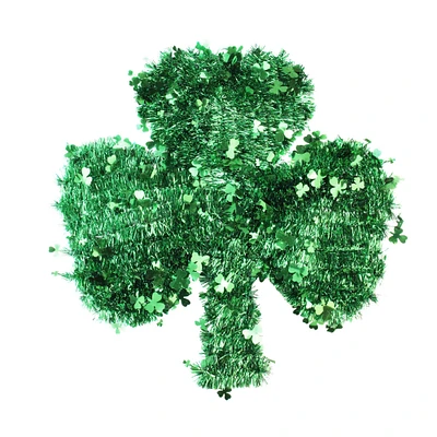 17" St. Patrick's Day Irish Shamrock Tinsel Window Decoration