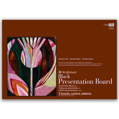 6 Packs: 5 ct. (30 total) Strathmore® 400 Series Black Presentation Board, 20" x 30"