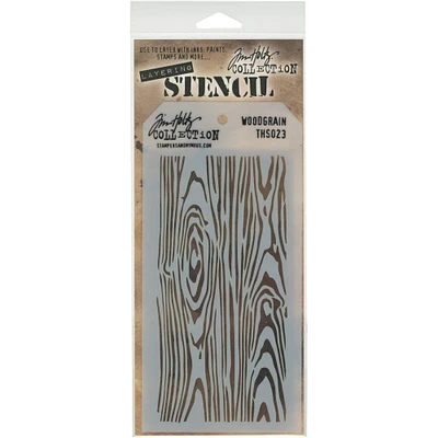 Stampers Anonymous Tim Holtz® Woodgrain Layered Stencil, 4" x 8.5"