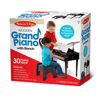 Melissa & Doug® Learn-to-Play Black Grand Piano with Seat