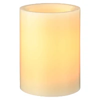 12 Pack: Inglow® 3" x 4" Cream Flameless Real Wax LED Pillar Candle