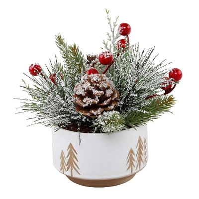 Christmas Mix IN 4.25" Ceramic Reverse Tree Pot