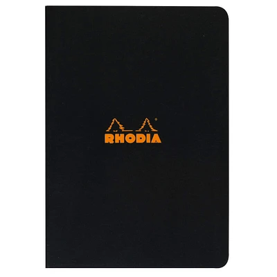 Rhodia® Black Side Stapled Lined Notebook, 9" x 11.75"