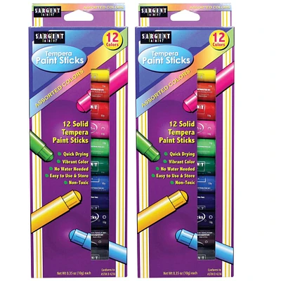 6 Packs: 2 Packs 12 ct. (144 total) Sargent Art® Tempera Paint Sticks Set