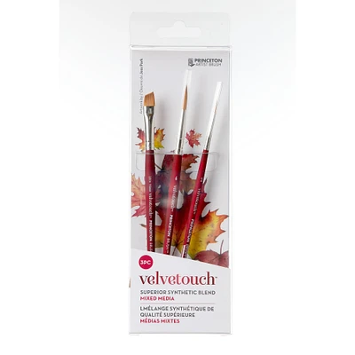 12 Pack: Princeton™ Velvetouch™ Series 3950 Mixed Media 3 Piece Brush Set