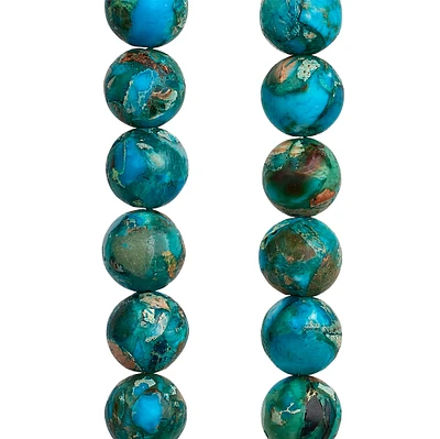 Dyed Turquoise Imperial Jasper Round Beads, 8mm by Bead Landing™