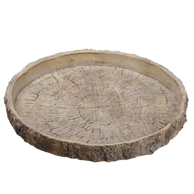 17.5" Round Wood Log Cement Plate 