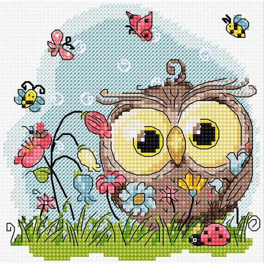 Luca-s Happy Owl Counted Cross Stitch Kit