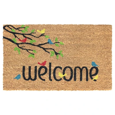 RugSmith Multi Machine Tufted Welcome Birds Doormat