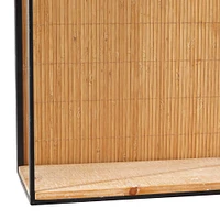 The Novogratz Brown Bamboo Modern Wall Shelf, Set of 2 24", 16"