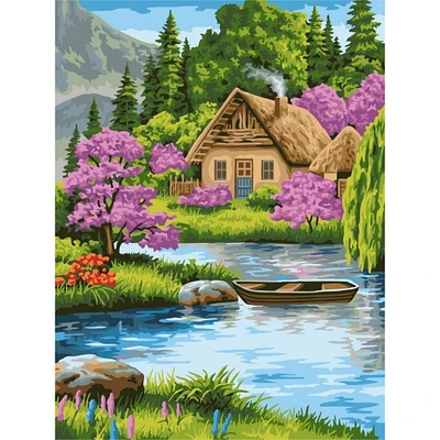 Crafting Spark House Near Water Painting by Numbers Kit