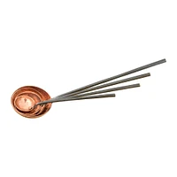 Hammer-Textured Copper Ladles with Smooth Handles Set