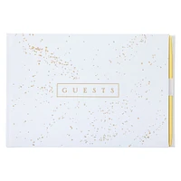 Style Me Pretty Gold & White Guestbook with Pen