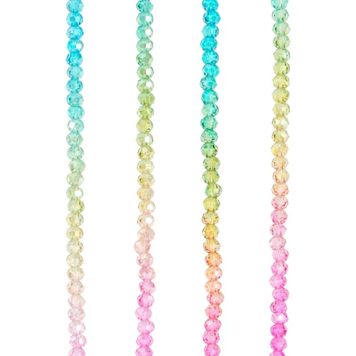 Rainbow Glass Faceted Round Beads, 3.5mm by Bead Landing™