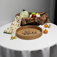 Elegant Designs™ 13.8" Round Bon Appetit Serving Tray with Handles