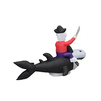 8ft. Inflatable Skeleton Shark & Pirate
